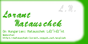 lorant matauschek business card